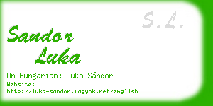 sandor luka business card