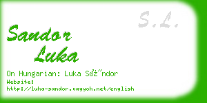 sandor luka business card